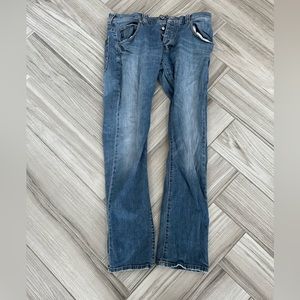 Armani jeans in fantastic shape. Button fly perfect faded blue color, no holes!